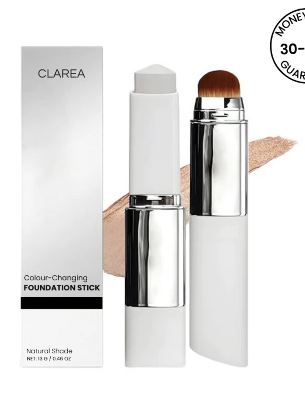 CLARÉA Natural Shade Colour-Changing Foundation Stick - Neutral Beige